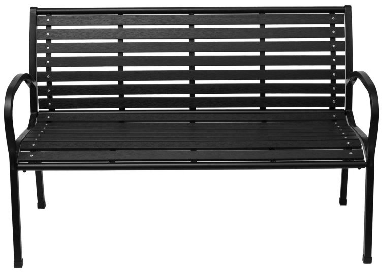 Bauerkraft H-522 Záhradná lavica s opierkou premium, kovová, 126 cm, čierna