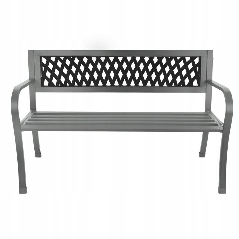 Bauerkraft H-048 Záhradná lavica s opierkou, kovová, 125 cm, grafitová