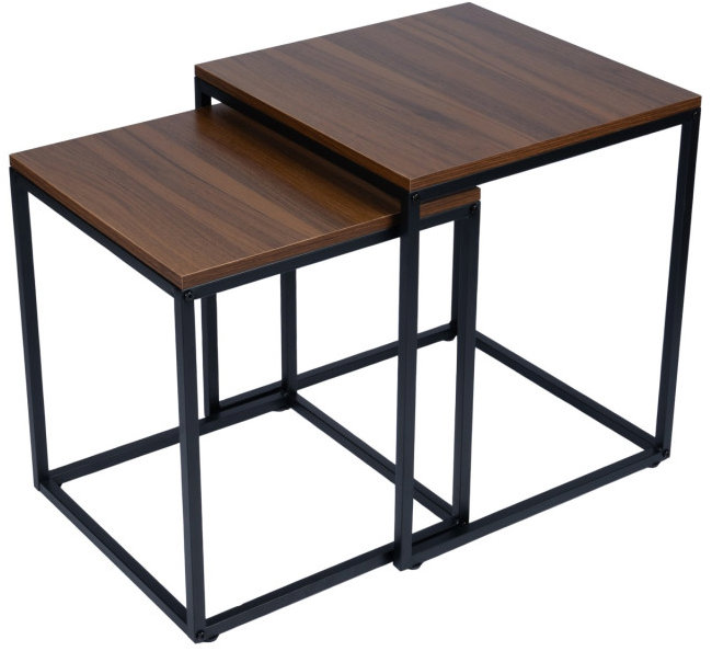 Bauerkraft G-820 Štvorcové konferenčné stolíky 2 v 1, loft, orech