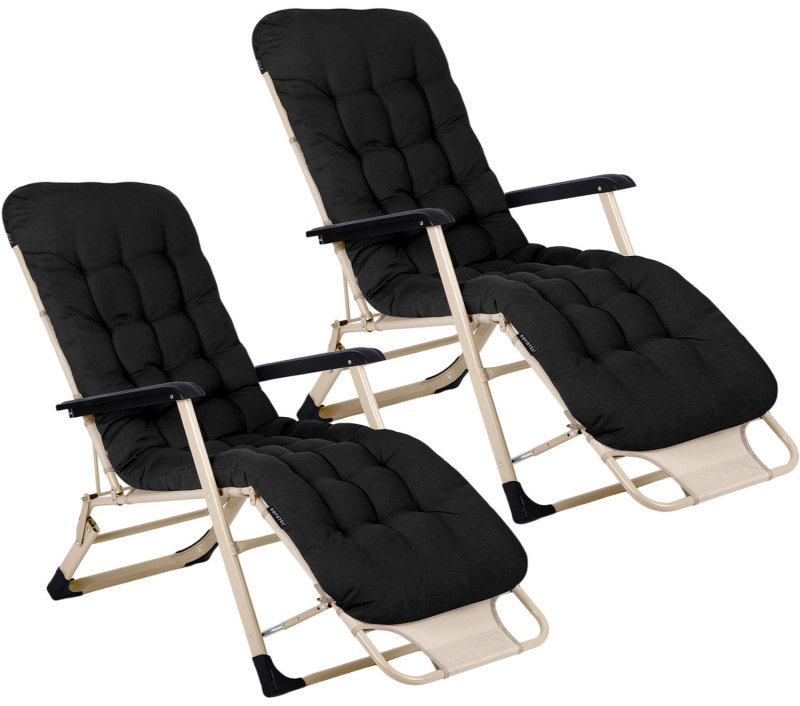 Sofotel 286400 Záhradné skladacie ležadlo s vankúšikom ChillWell, súprava 2 ks, čierne