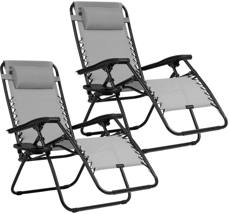 Sofotel 286301 Skladacie záhradné ležadlo s vankúšom ChillWell, 2 ks, sivé