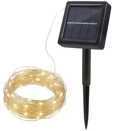 Solight LED solárna záhradná, 200 LED, 22 m, teplá biela