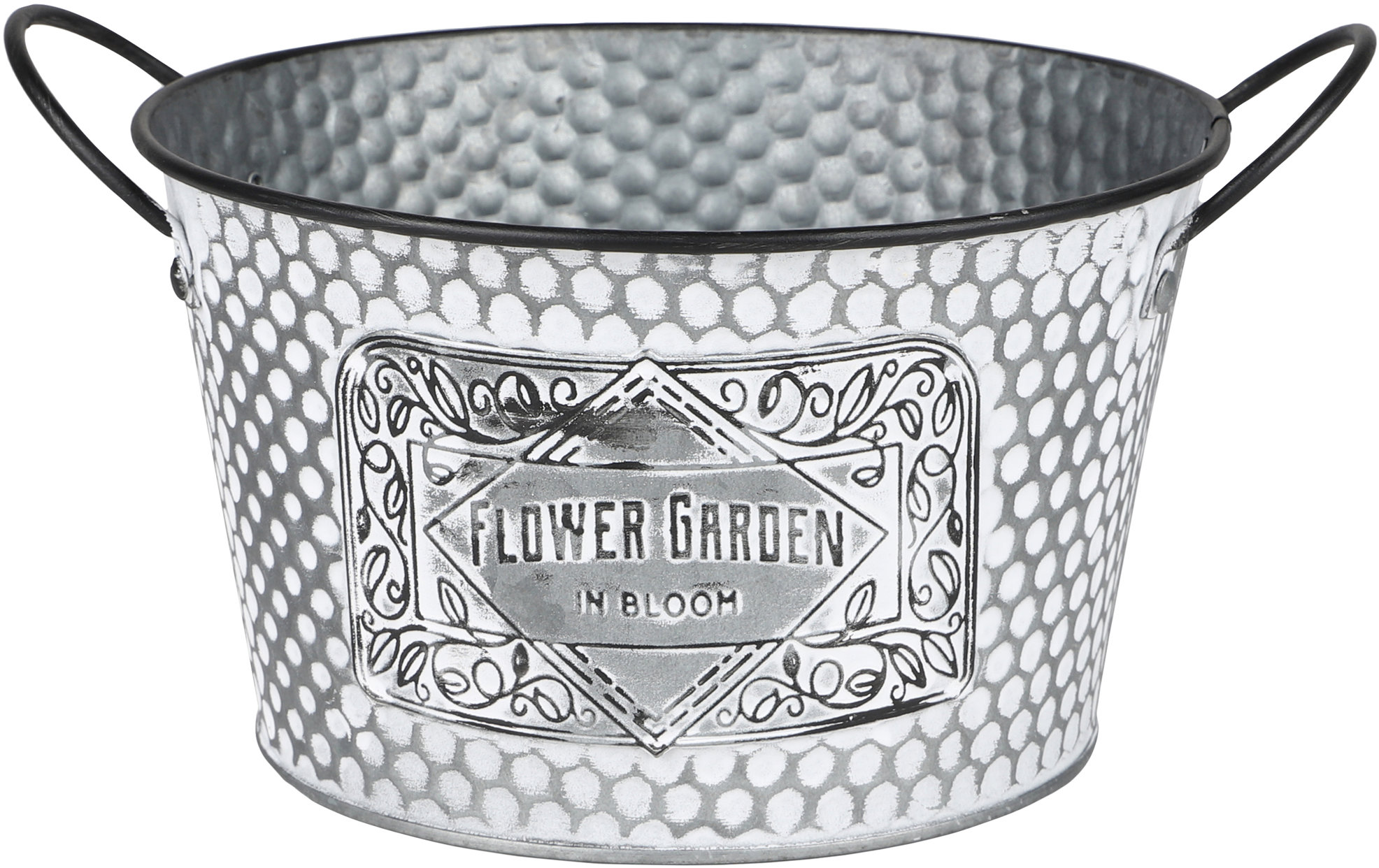 DOCHTMANN Kvetináč Flower Garden okrúhly s uchami 22 × 12 cm, kov