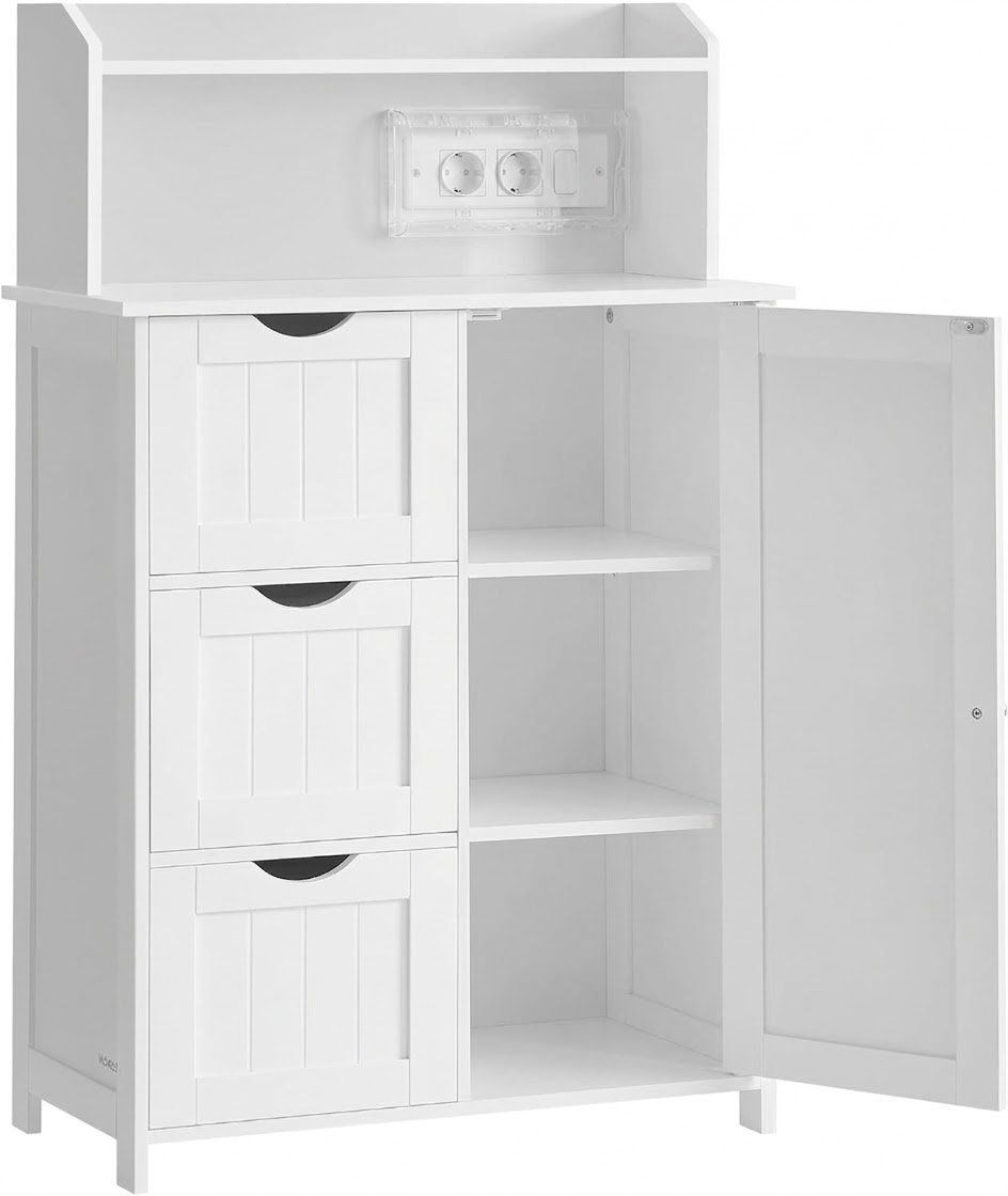 Vasagle Toly Koupelnová skříňka 100 cm s nabíjecí stanicí bílá
