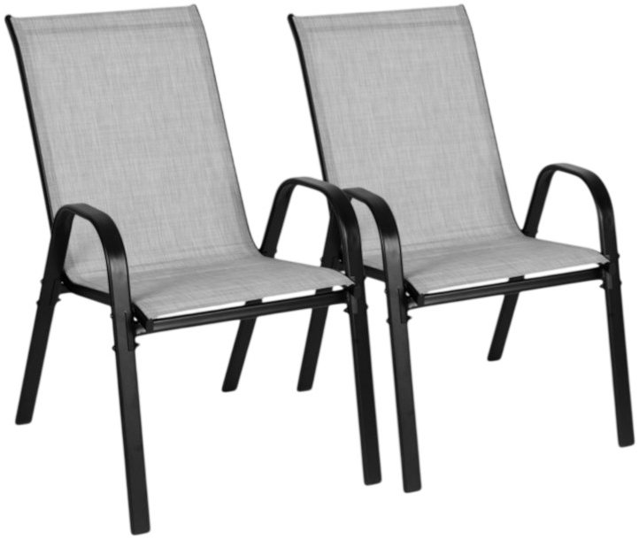 MultiGarden SC-092KD Zahradní židle stohovatelné 2 ks, světle šedé