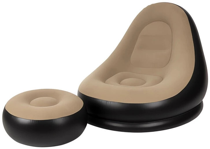 Gardlov 25365 Nafukovací relaxační křeslo s podnožkou, černohnědé