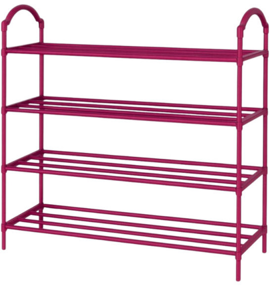 Verk 27542 Regál na topánky so 4 policami 72 × 63 × 24 cm, ružový
