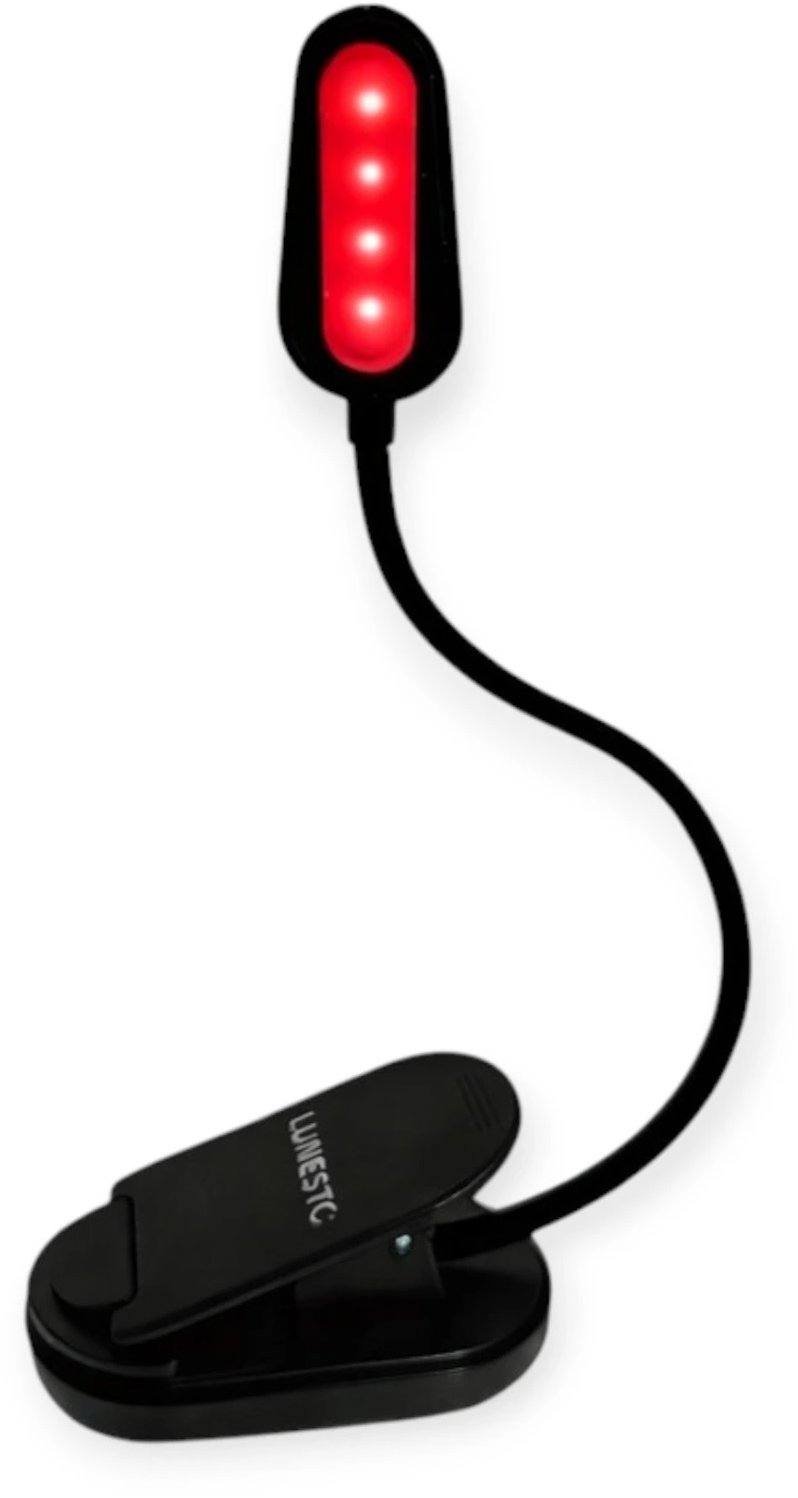 Lunesto LED Lampička na čtení bez modré složky s CLIP-ONEM, černá