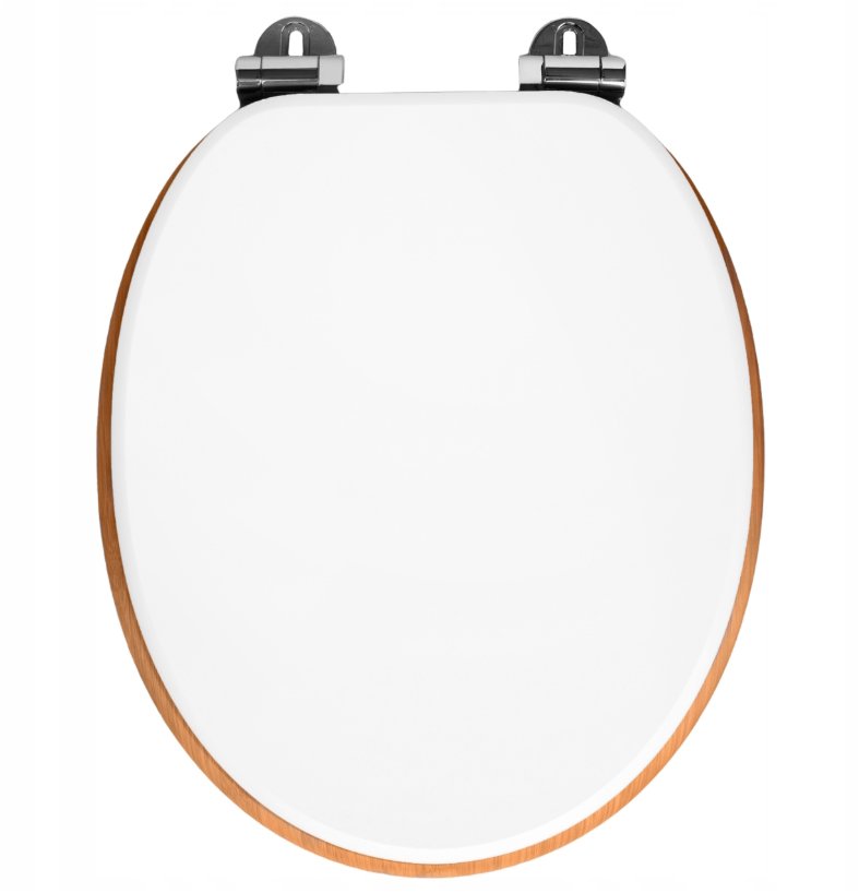DuraHome Sedátko WC M405, MDF, bílá & světlé dřevo
