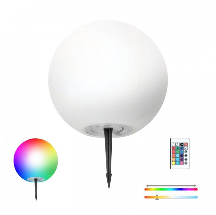KOBI Light Solárna LED záhradná guľa 30 cm RGB 3000 K