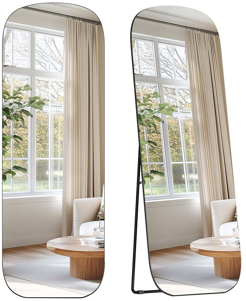 Songmics Bleer Voľne stojacie zrkadlo 160 cm čierne