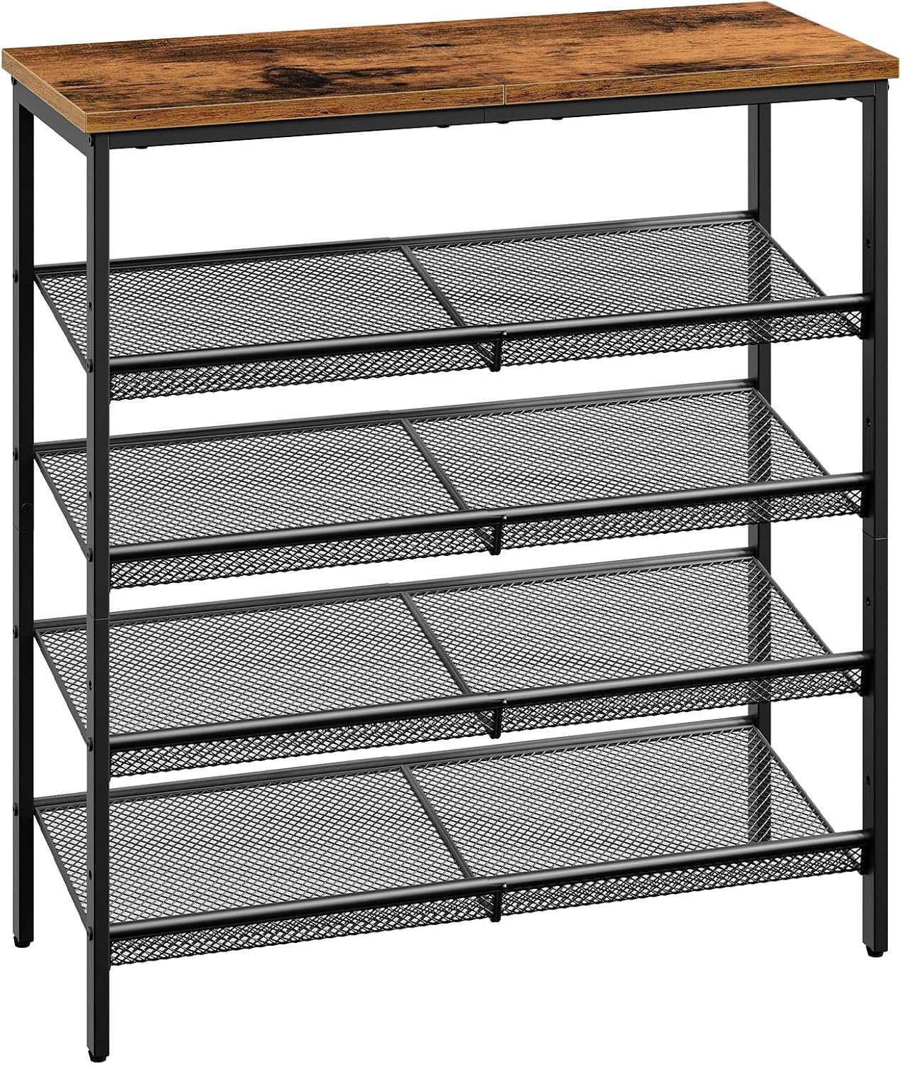 Songmics a Vasagle Botník Melas 81 cm, čierno-hnedý
