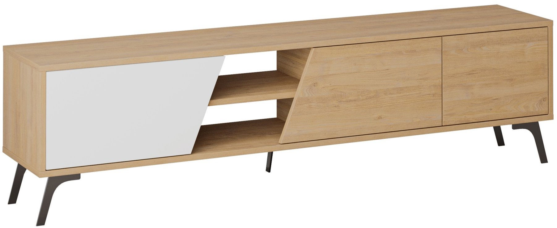 Houseland TV stolek FIONA 180 cm dub, hnědo-bílý