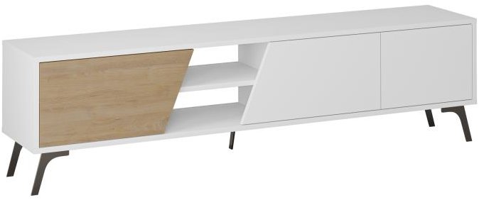 Houseland TV stolek FIONA 180 cm dub, bílý