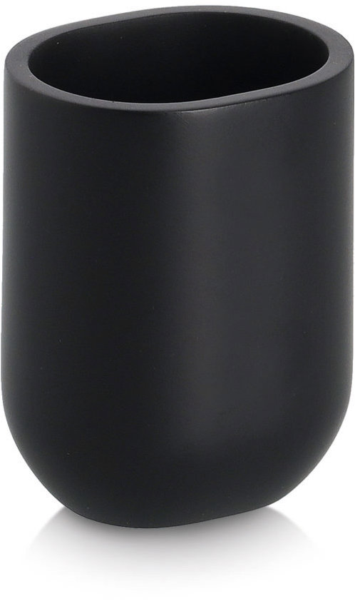 ZELLER Kelímek na kartáčky, plast, 7,9 × 6,6 × 10,1 cm, černý