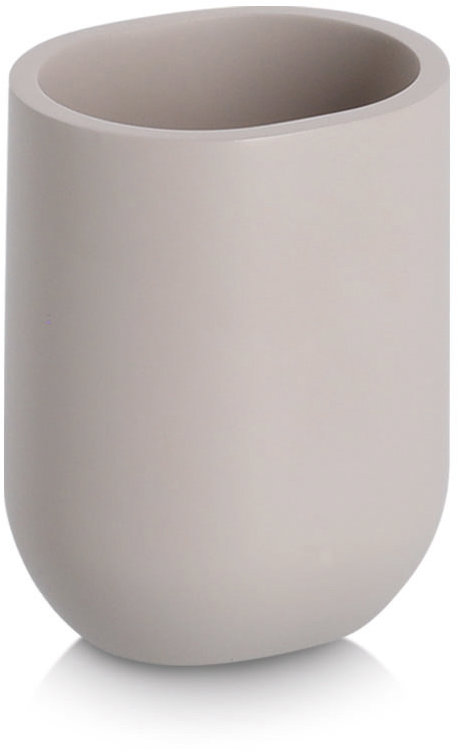 ZELLER Kelímek na kartáčky, plast, 7,9 × 6,6 × 10,1 cm, šedý