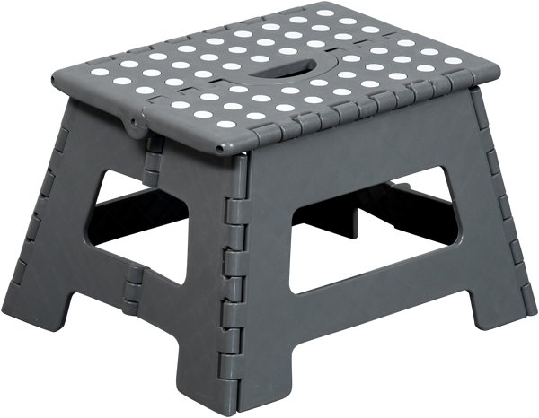 KESPER Skládací stolička 35 × 28,7 × 22 cm, nosnost 150 kg, šedá