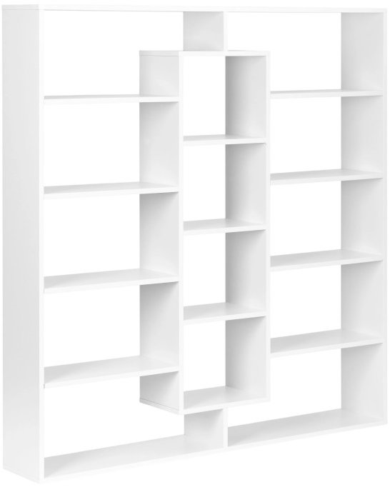 ModernHome WYJ-400 Knihovna 135,5 × 126 × 20 cm, 14 polic, bílá