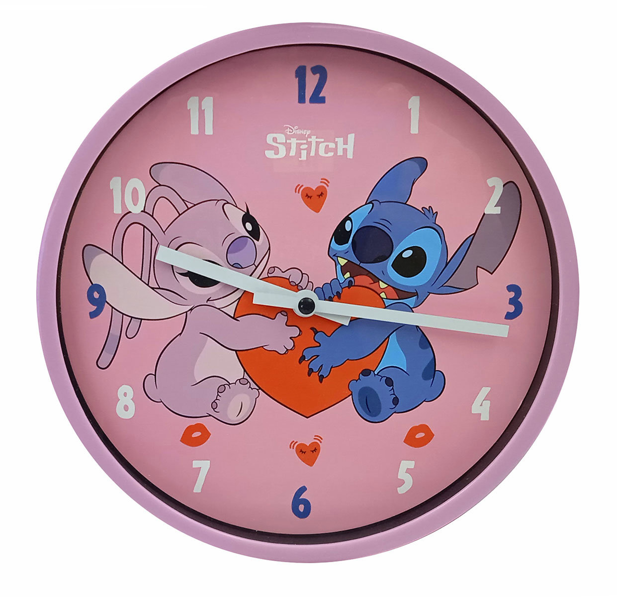 Disney Nástěnné hodiny 24 cm - Stitch a Angel