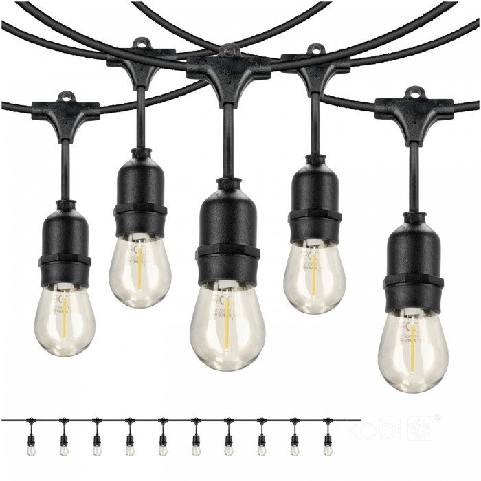 KOBI Light LED svetelná reťaz kompletná SÚPRAVA BAJA 20× 1 W 20 m E27 GIRLANDA