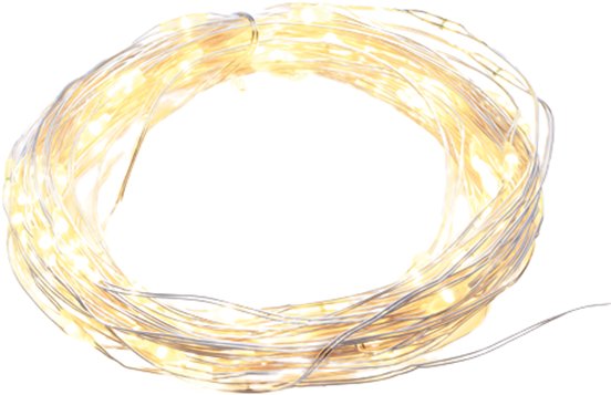 Aca Lighting LED dekoračná strieborná girlanda 20 LED, teplá biela farba, 2× batérie AA, 200 cm, IP