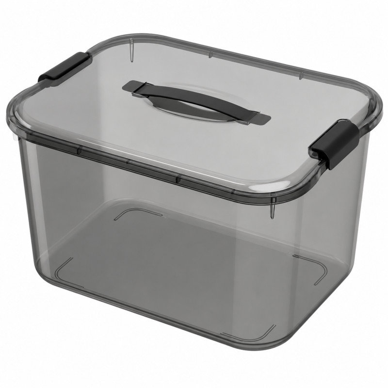 Verk 27661 Úložný box s víkem a klipy 20 l, černý