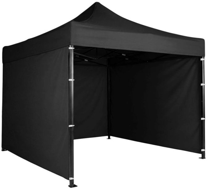 Plonos PL-300 Zahradní stan nůžkový 3 × 3 m, 3 bočnice, černý