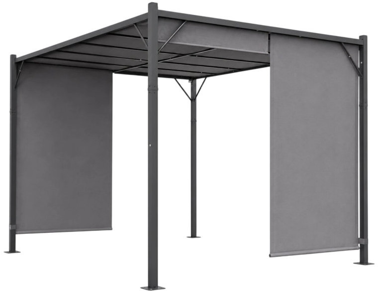 MultiGarden DN-FG-362 Zahradní pergola s bočními roletami 3 × 4 m, šedá