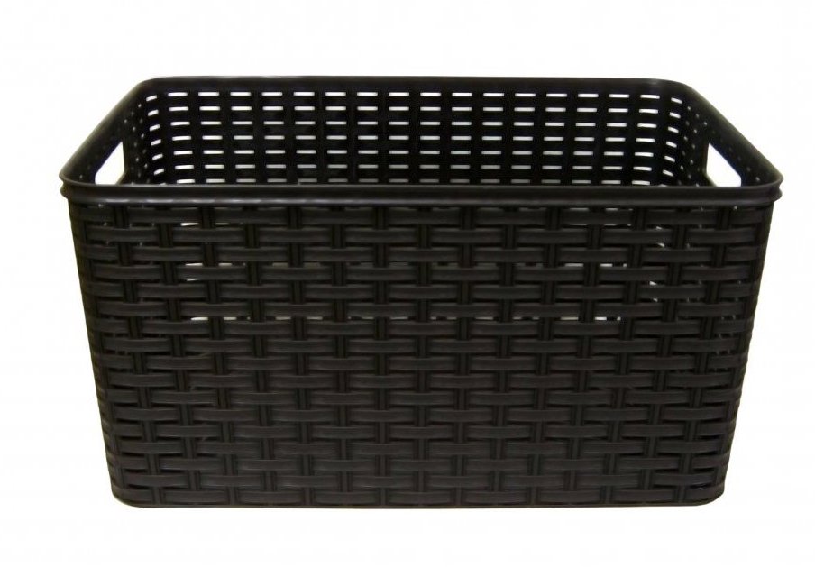 Mega Plast Univerzální koš, polyratan, 19 × 29 × 39 cm, wenge