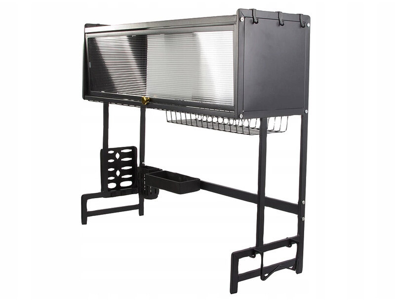 Verk 07380 Multifunkční odkapávač na nádobí nad dřez, 85 cm, černý