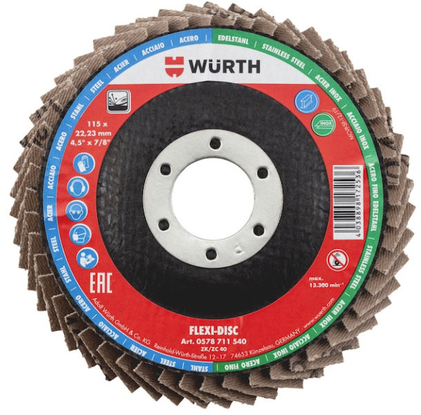 WÜRTH Lamelový brúsny kotúč Flexi-disc 115 mm, G40