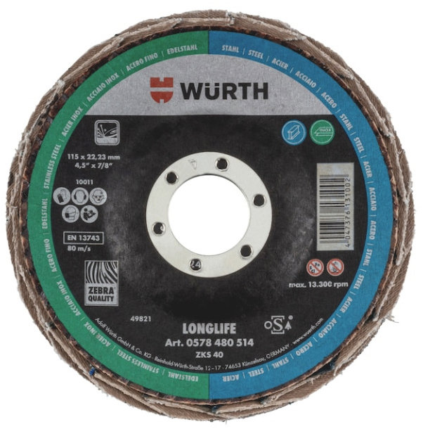 WÜRTH Lamelový brúsny kotúč Longlife 125 mm, G40