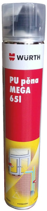 Würth 1K PU pištoľová montážna pena Mega 1000 ml