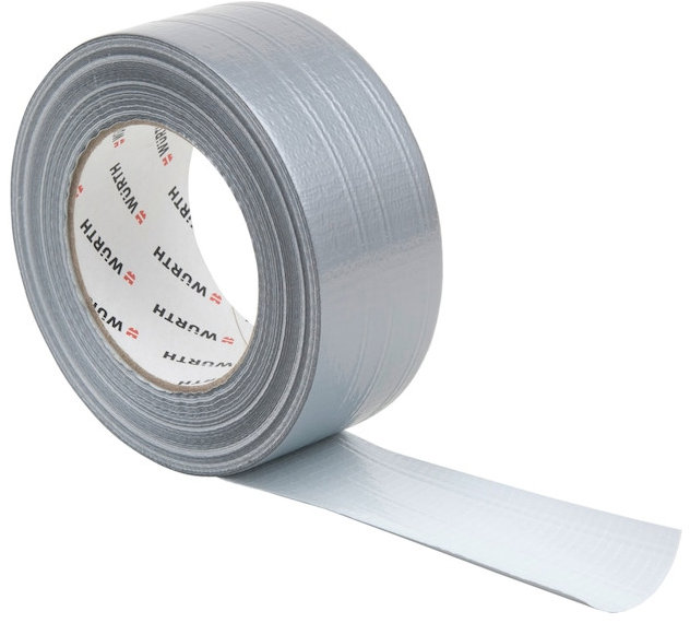 WÜRTH Lepiaca páska z polyesterovej tkaniny, strieborná, 50 m × 50 mm