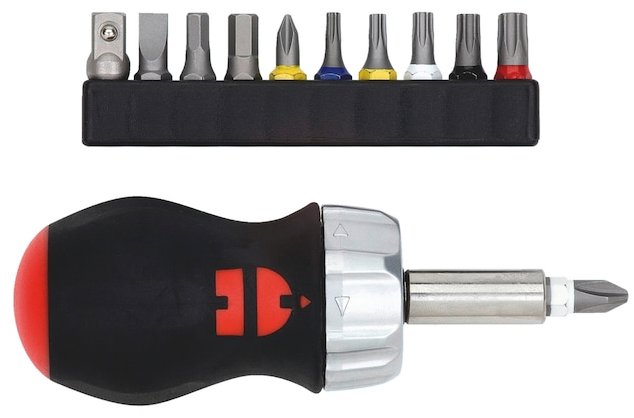 WÜRTH – Račňový mini skrutkovač s bitmi, 12 ks
