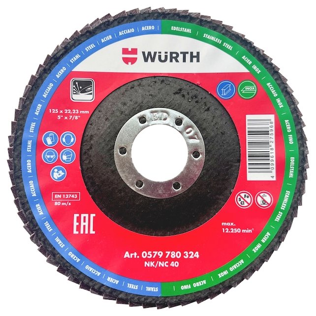 WÜRTH Lamelový brúsny kotúč economy 125 mm, G40