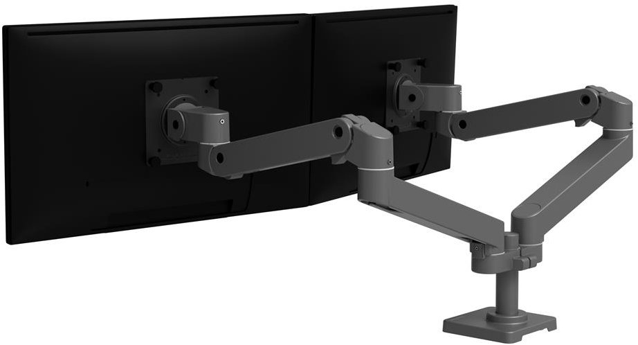 ERGOTRON LX Pro Dual Side-by-Side Arm, stolný dvojramenný držiak pre 2 monitory, sivý