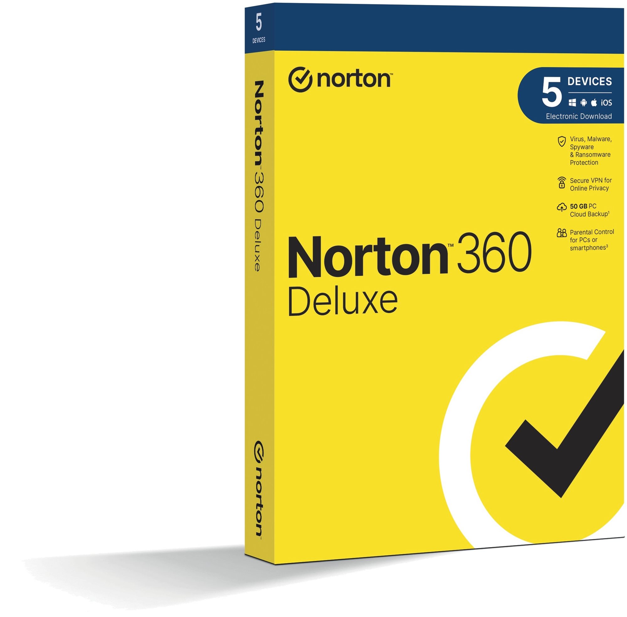 Norton 360 Deluxe 50 GB, VPN, 1 používateľ, 5 zariadení, 24 mesiacov (elektronická licencia)