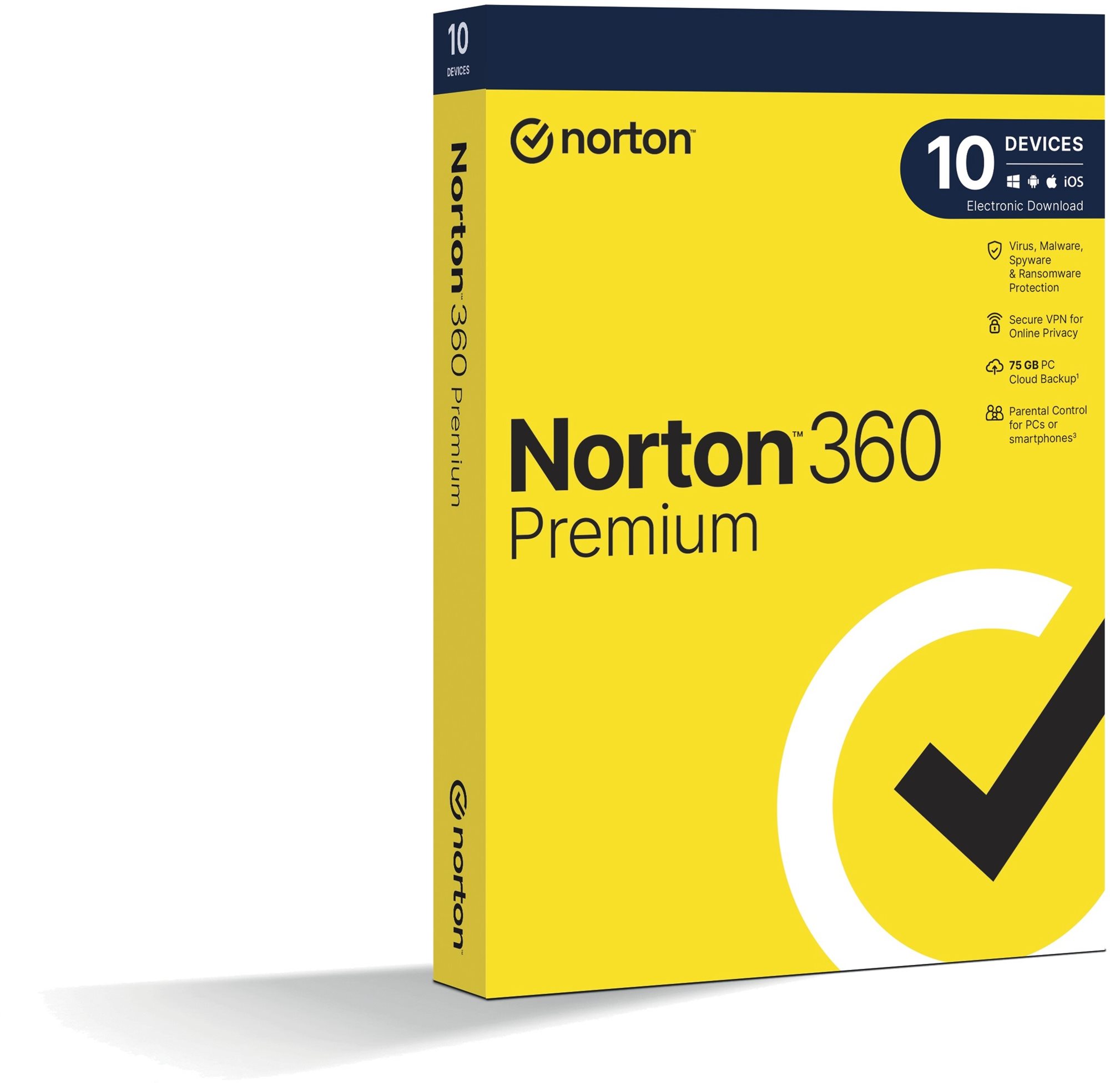 Norton 360 Premium 75 GB, VPN, 1 používateľ, 10 zariadení, 36 mesiacov (elektronická licencia)