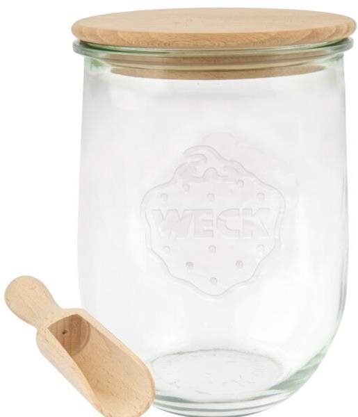 Weck Dóza na potraviny s drevenou lopatkou 1 l