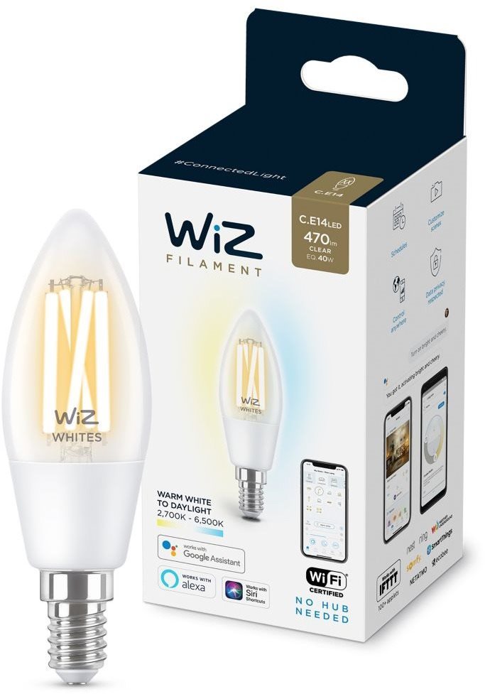 WiZ Tunable White 40 W E14 C35 Filament
