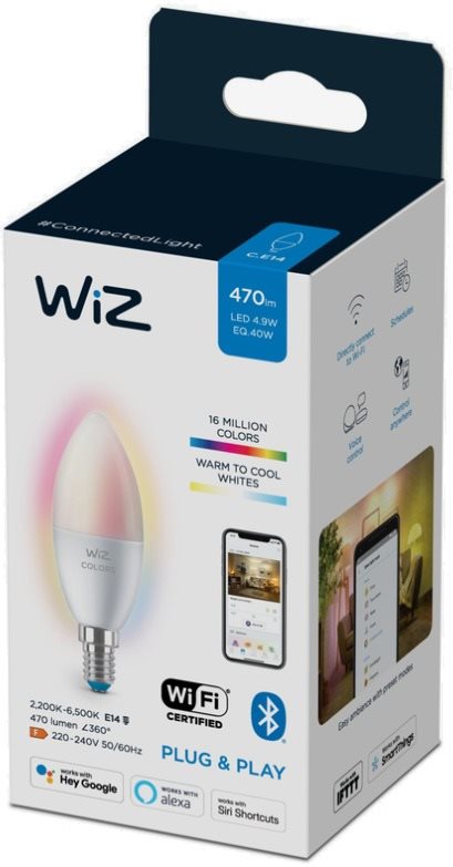 WiFi BLE 40 W C37 E14 922 – 65 RGB 3 CT/6