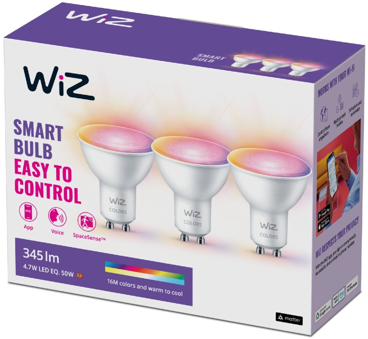 WiFi BLE 50 W GU10 922 – 65 RGB 3 CT/6