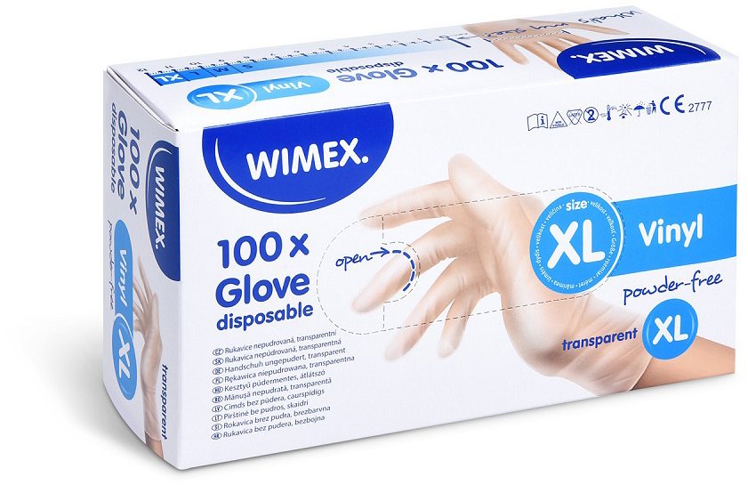 Wimex vinylové rukavice, nepudrované, transparentné `XL` – 100 ks