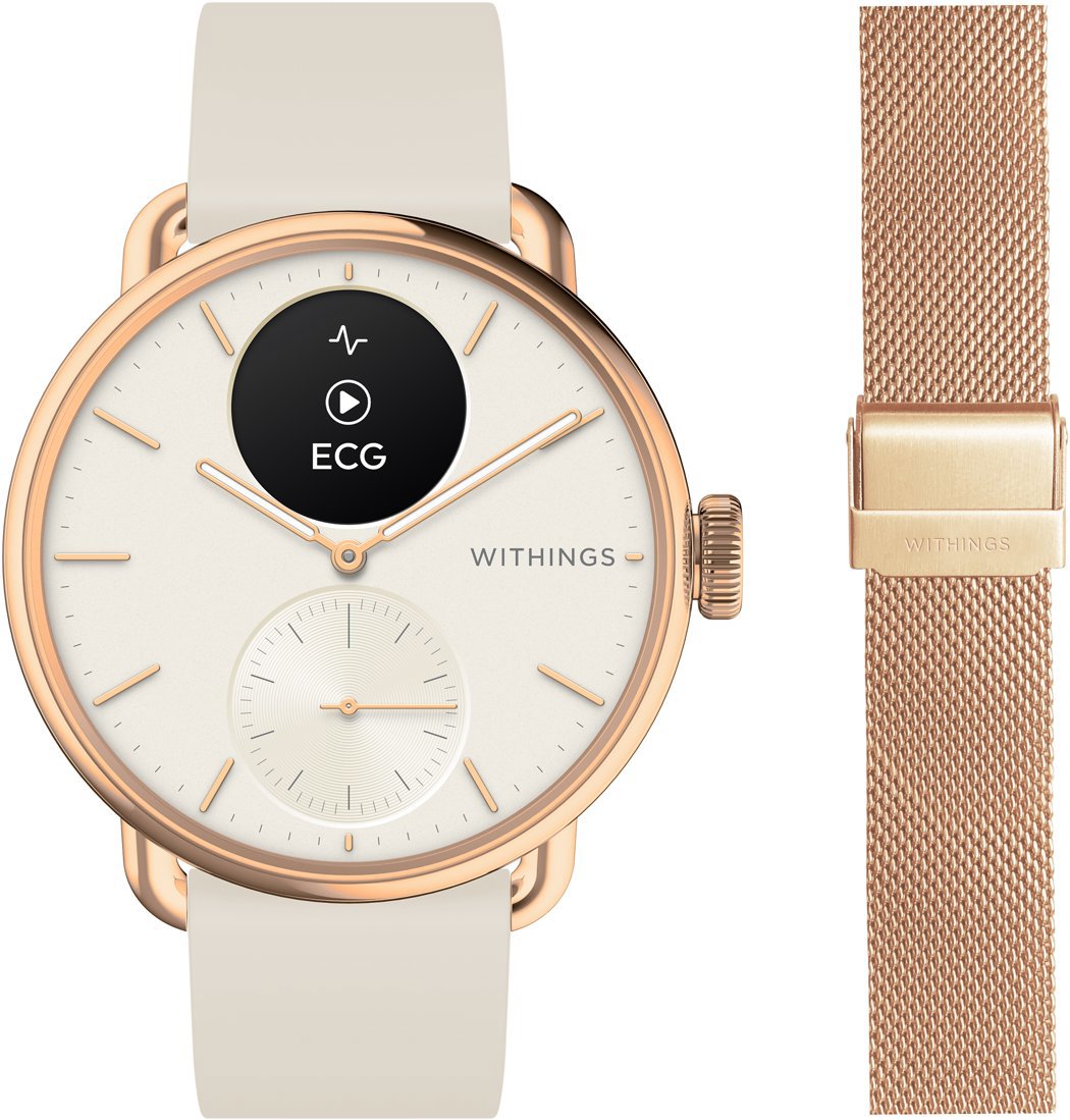 Withings ScanWatch 2 42 mm Rose gold s milánskym ťahom