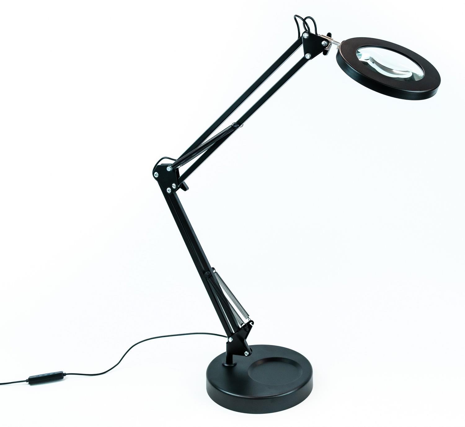 Brilagi Stmievateľná stolná lampa s lupou LED/12 W/5 V, čierna