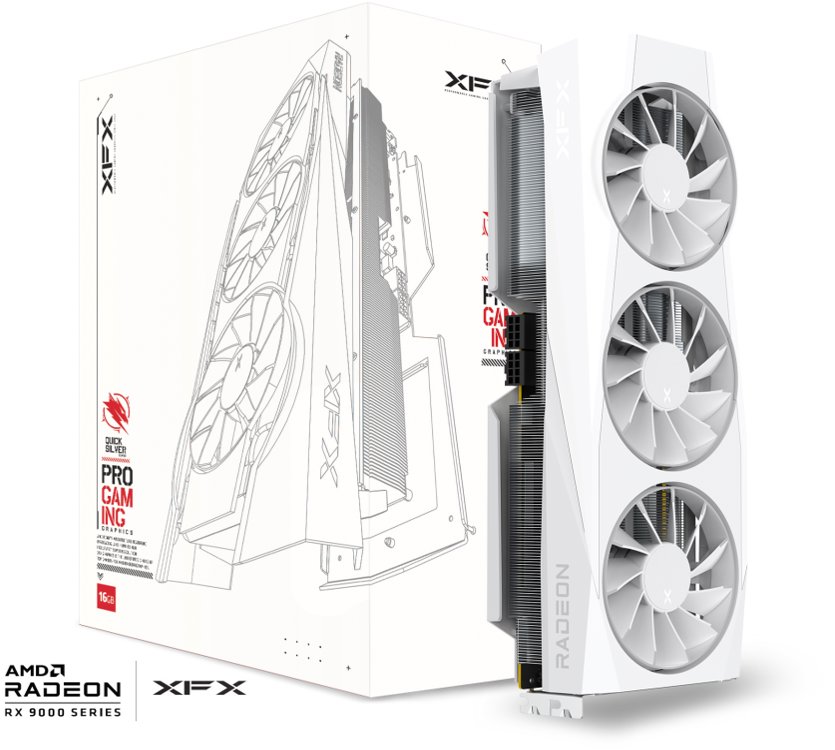 XFX Quicksilver AMD Radeon RX 9070 XT White 16G
