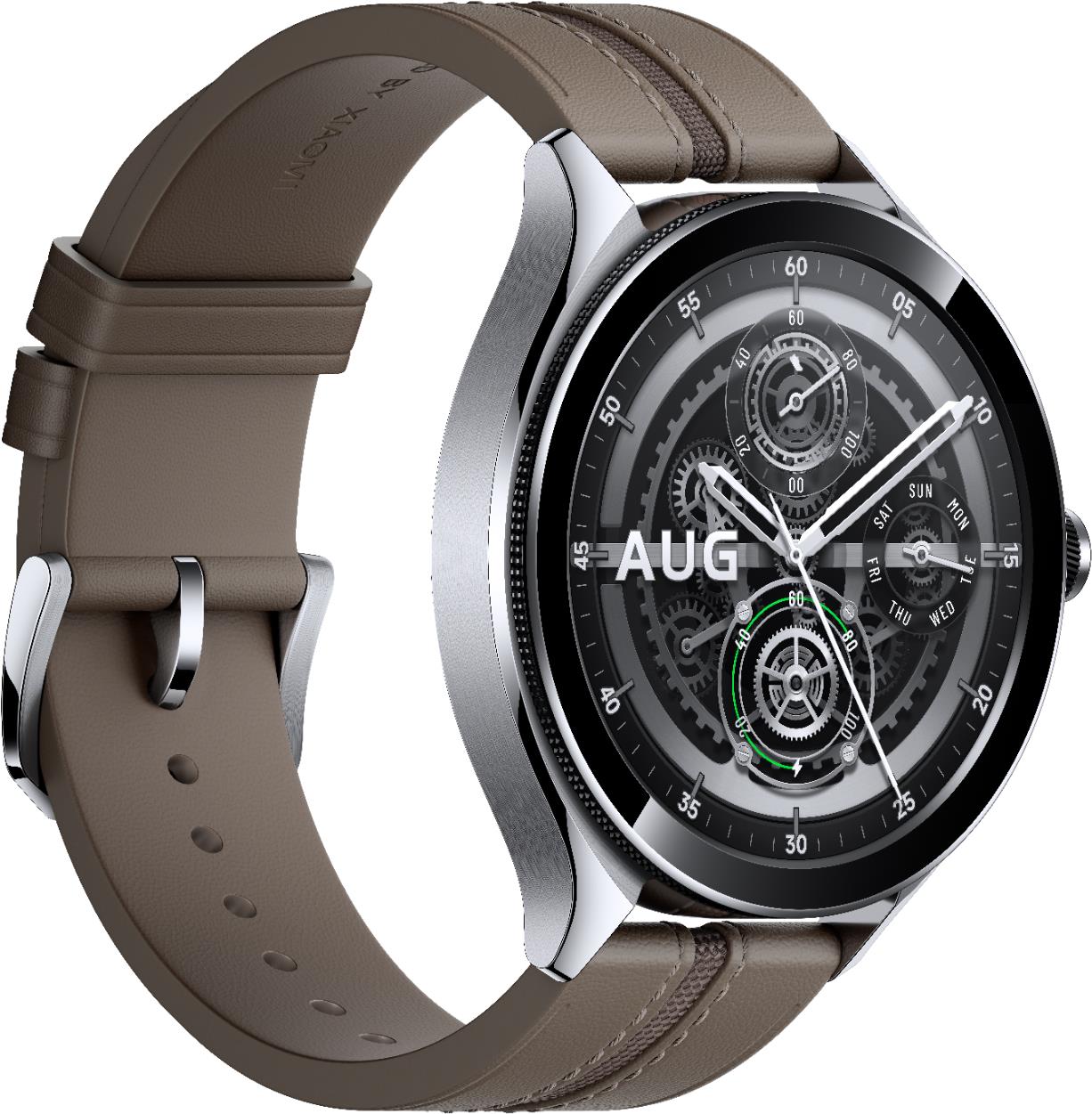 Xiaomi Watch 2 Pro – Bluetooth Silver Case with Brown Leather Strap