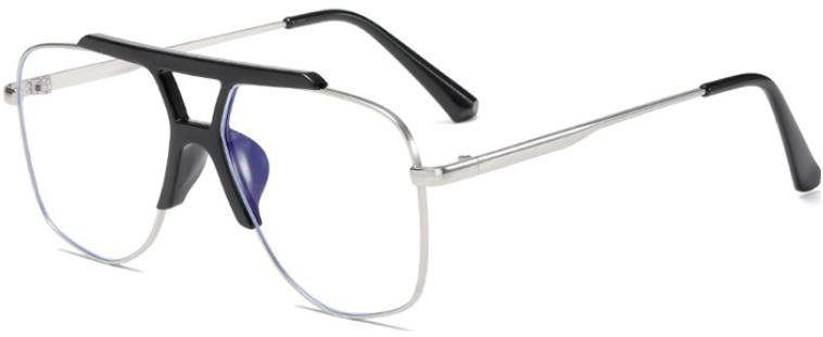 VeyRey Okuliare blokujúce modré svetlo hranaté Asa strieborné