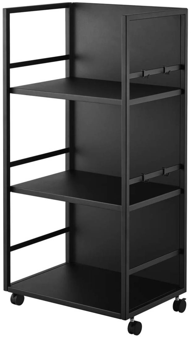 Yamazaki Tower 1420 Polouzavretý pojazdný regál, čierny